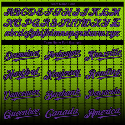 Custom Neon Green Purple-Black 3D Pattern Design Gradient Geometric Shape Authentic Baseball Jersey