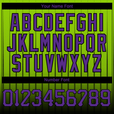 Custom Neon Green Purple-Black 3D Pattern Design Gradient Geometric Shape Authentic Baseball Jersey