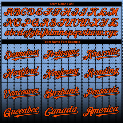 Custom Light Blue Orange-Black 3D Pattern Design Gradient Geometric Shape Authentic Baseball Jersey