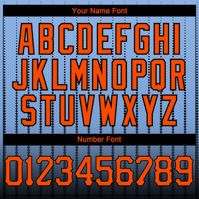 Custom Light Blue Orange-Black 3D Pattern Design Gradient Geometric Shape Authentic Baseball Jersey