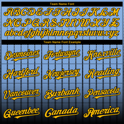 Custom Light Blue Gold-Black 3D Pattern Design Gradient Geometric Shape Authentic Baseball Jersey