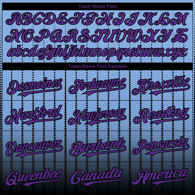 Custom Light Blue Purple-Black 3D Pattern Design Gradient Geometric Shape Authentic Baseball Jersey