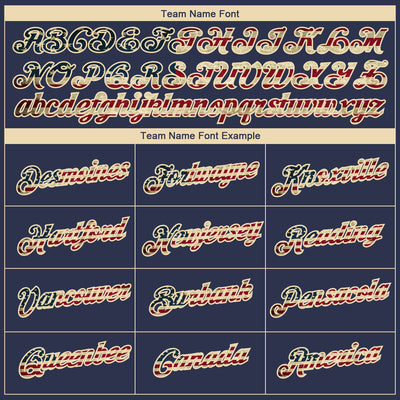 Custom Navy Vintage USA Flag-Cream 3D Pattern Design Gradient Style Twinkle Star Performance T-Shirt
