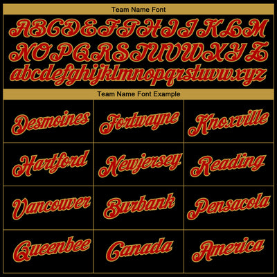 Custom Black Red-Old Gold 3D Pattern Design Gradient Style Twinkle Star Performance T-Shirt