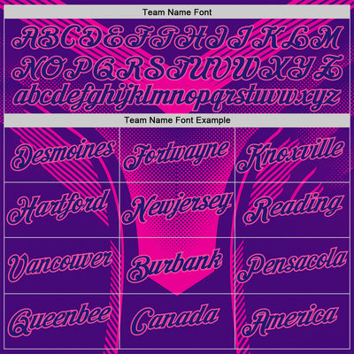 Custom Dark Purple Pink 3D Pattern Design Gradient Neon Sportswear Performance T-Shirt