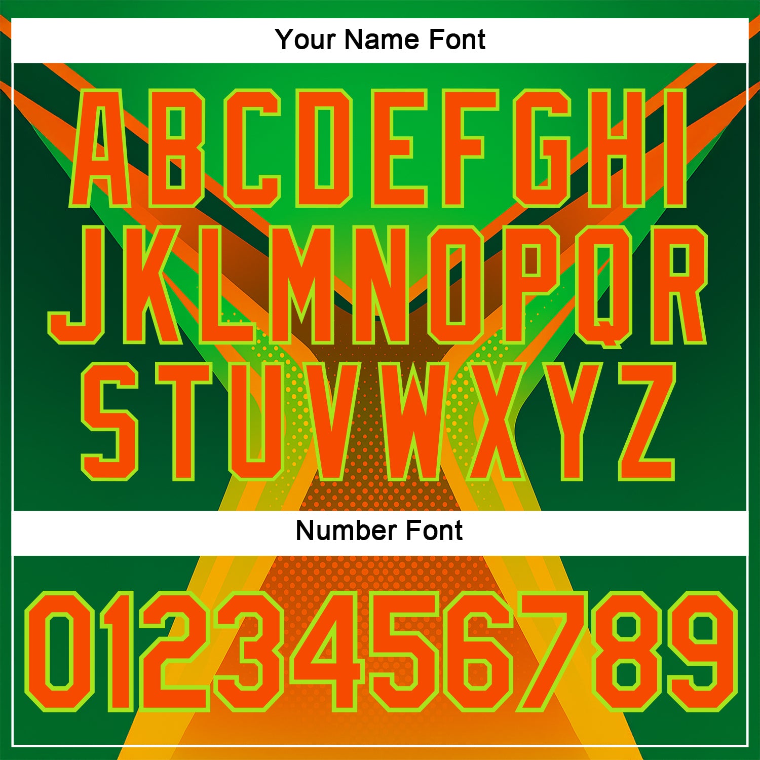 Custom Green Orange-Neon Green 3D Pattern Design Africa Neon Sportswear Performance T-Shirt