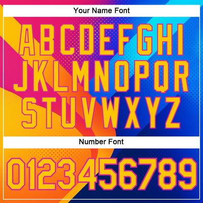 Custom Deep Pink Yellow-Blue 3D Pattern Design Neon Chromatic Sportswear Performance T-Shirt