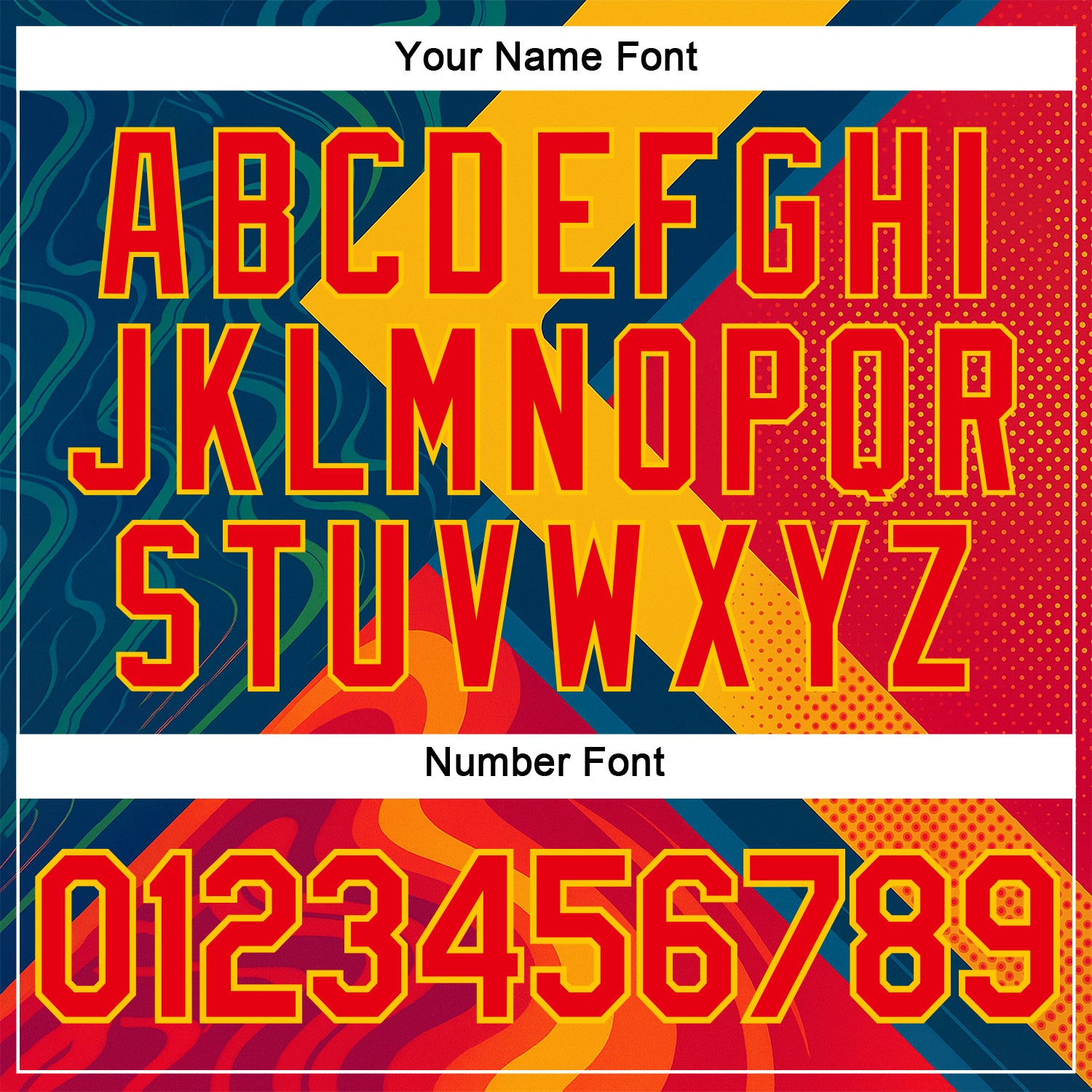 Custom Yellow Fire Red-Blue 3D Pattern Design Spain Marble Sportswear Performance T-Shirt