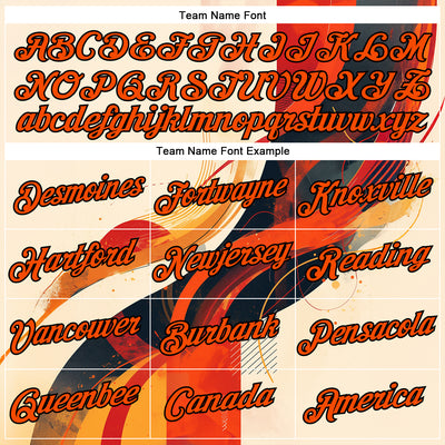 Custom Cream Orange-Black 3D Pattern Design Canada Geometric Shape Sportswear Performance T-Shirt