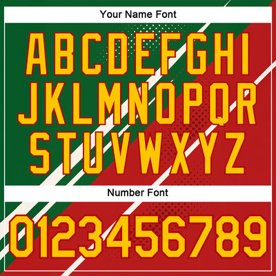 Custom Green Yellow Red-White 3D Pattern Design Mexico Africa Sportswear Performance T-Shirt