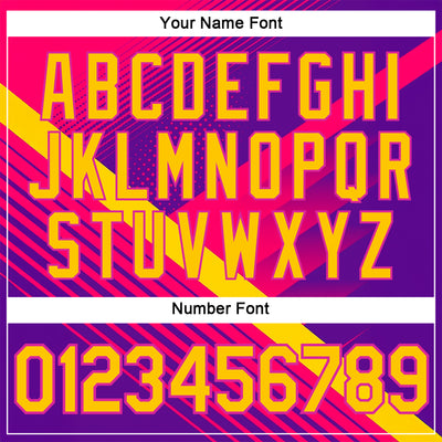 Custom Pink Yellow Purple-Deep Pink 3D Pattern Design Gradient Neon Sportswear Performance T-Shirt