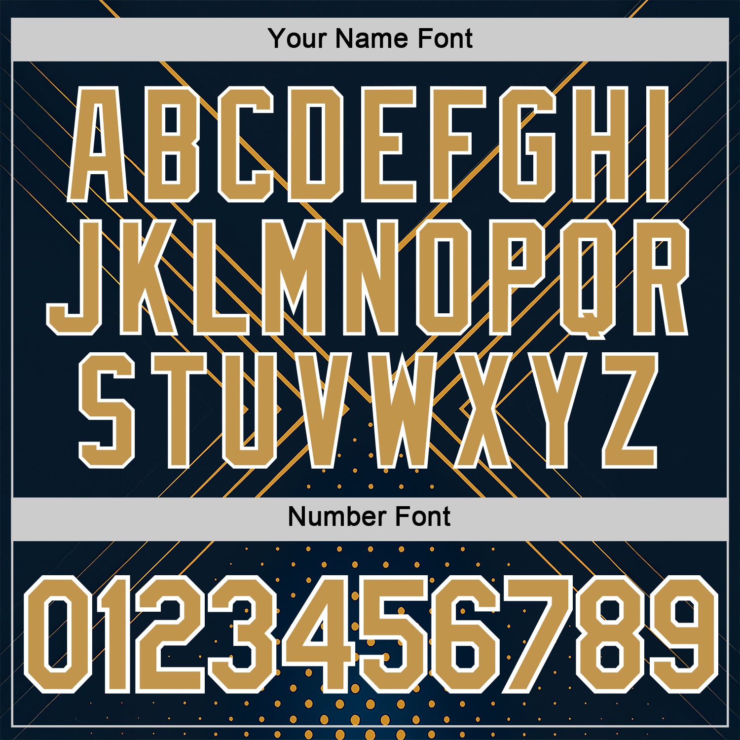 Custom Navy Old Gold-White 3D Pattern Design Geometric Shape Sportswear Performance T-Shirt