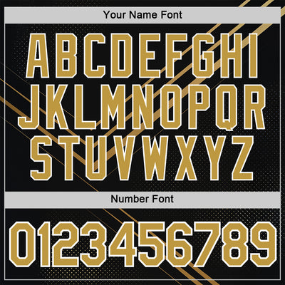 Custom Black Old Gold-White 3D Pattern Design Geometric Shape Sportswear Performance T-Shirt