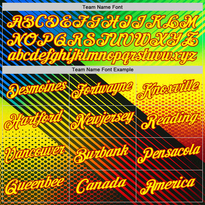 Custom Black Light Yellow Blue-Red 3D Pattern Design Neon Stripe Sportswear Performance T-Shirt