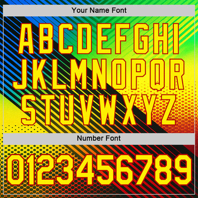 Custom Black Light Yellow Blue-Red 3D Pattern Design Neon Stripe Sportswear Performance T-Shirt