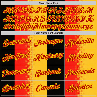 Custom Yellow Red-Black 3D Pattern Design Germany Sportswear Performance T-Shirt