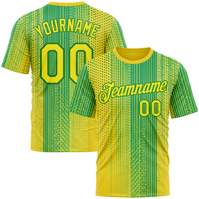 Custom Yellow Light Yellow-Grass Green 3D Pattern Design Brazil Africa Sportswear Performance T-Shirt