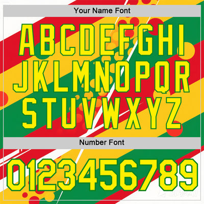 Custom Yellow Light Yellow Red-Grass Green 3D Pattern Design Africa Sportswear Performance T-Shirt