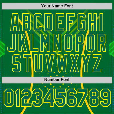 Custom Green Kelly Green-Light Yellow 3D Pattern Design Brazil Jamaica Sportswear Performance T-Shirt