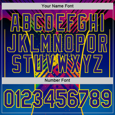 Custom Dark Purple Light Yellow-Red 3D Pattern Design Neon Chromatic Sportswear Performance T-Shirt