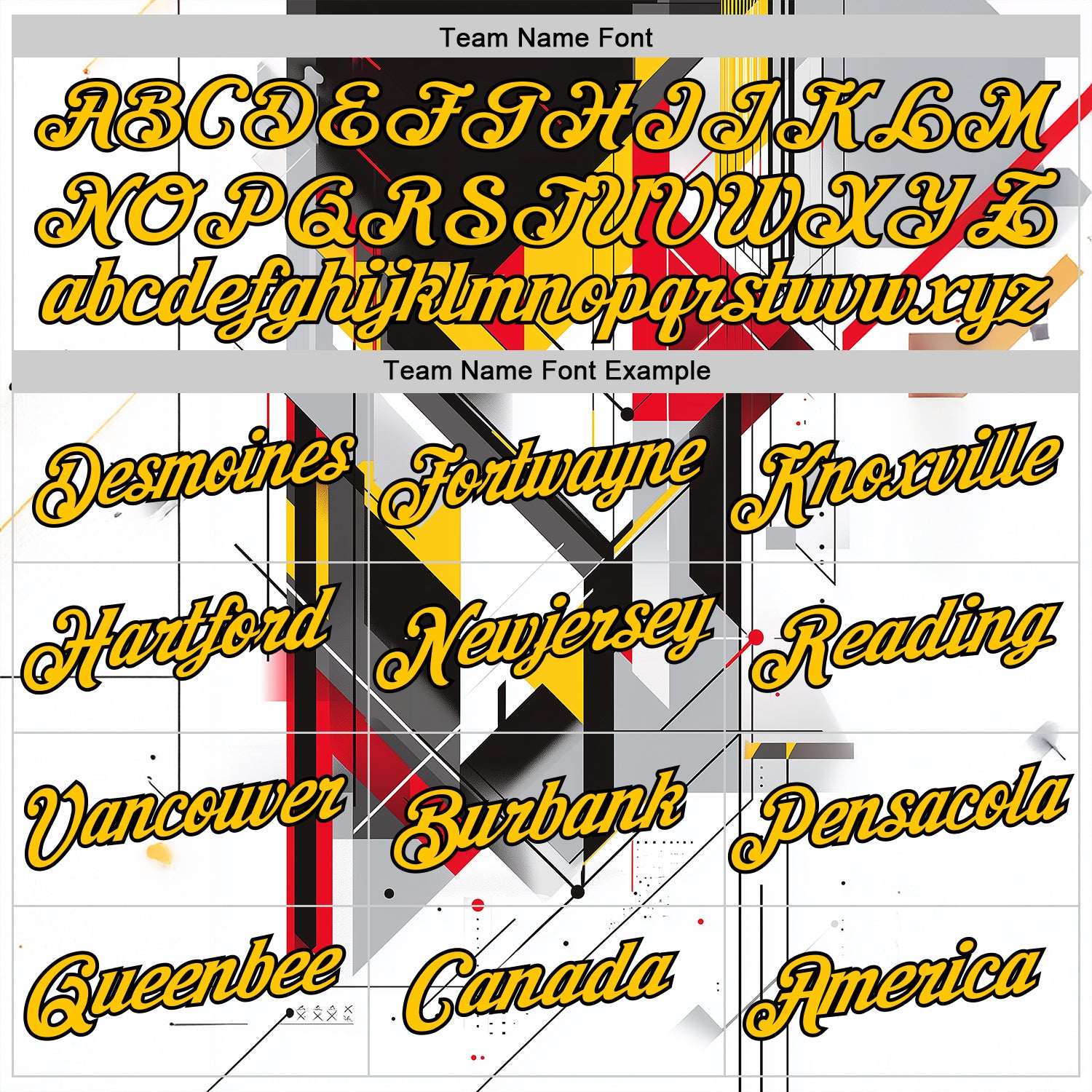 Custom White Yellow Red Black-Gray 3D Pattern Design Germany Geometric Shape Sportswear Performance T-Shirt