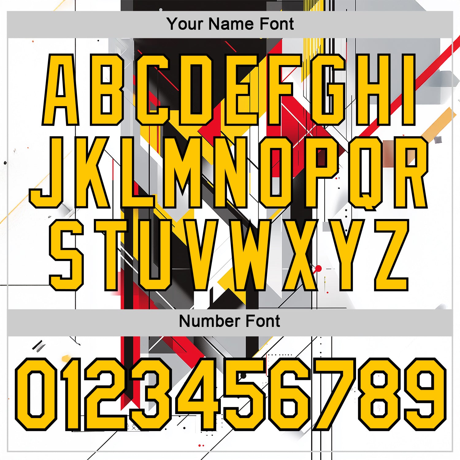 Custom White Yellow Red Black-Gray 3D Pattern Design Germany Geometric Shape Sportswear Performance T-Shirt