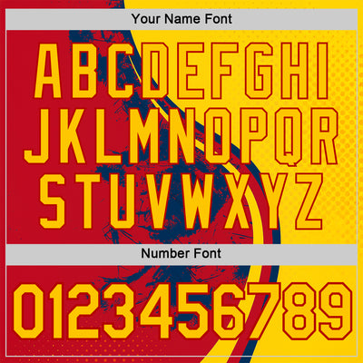 Custom Yellow Red 3D Pattern Design Spain Splash Sportswear Performance T-Shirt