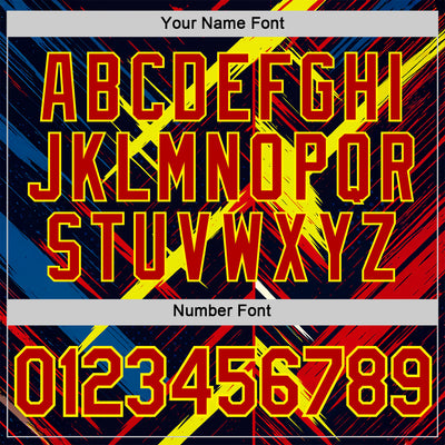 Custom Black Red Light Yellow-Blue 3D Pattern Design Germany Sportswear Performance T-Shirt