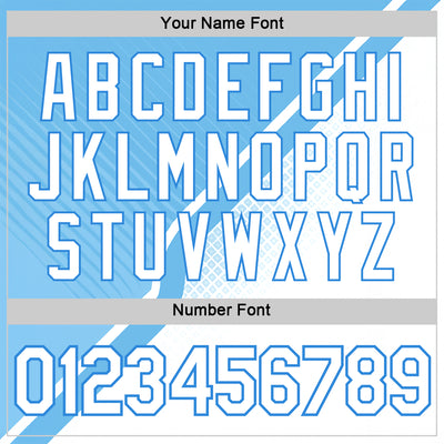 Custom Blue White-Powder Blue 3D Pattern Design Argentina Sportswear Performance T-Shirt