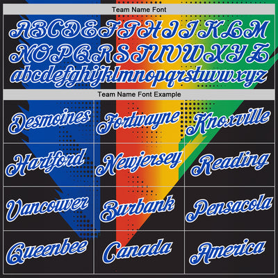 Custom Black Thunder Blue Red Yellow-Green 3D Pattern Design Gradient Africa Sportswear Performance T-Shirt
