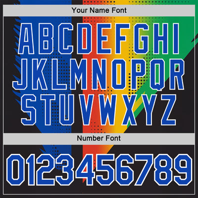 Custom Black Thunder Blue Red Yellow-Green 3D Pattern Design Gradient Africa Sportswear Performance T-Shirt