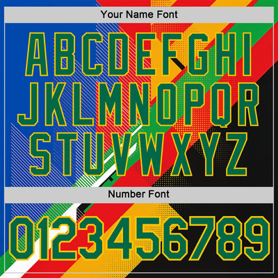 Custom Red Kelly Green Yellow Blue-Black 3D Pattern Design Africa Geometric Shape Sportswear Performance T-Shirt