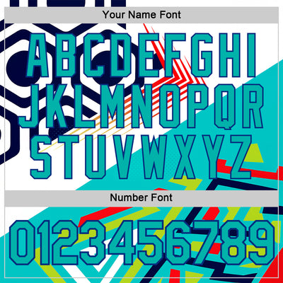 Custom White Auqa Red Green-Royal 3D Pattern Design Geometric Shape Sportswear Performance T-Shirt