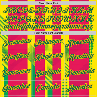 Custom Yellow Kelly Green-Pink 3D Pattern Design Mexico Spain Sportswear Performance T-Shirt