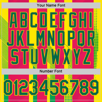 Custom Yellow Kelly Green-Pink 3D Pattern Design Mexico Spain Sportswear Performance T-Shirt