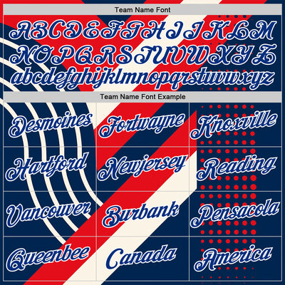 Custom Cream Royal Red Blue-White 3D Pattern Design USA Inspired America Sportswear Performance T-Shirt