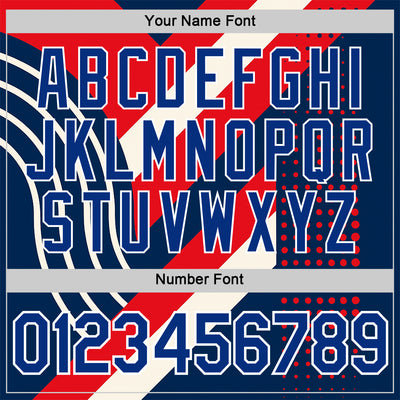 Custom Cream Royal Red Blue-White 3D Pattern Design USA Inspired America Sportswear Performance T-Shirt