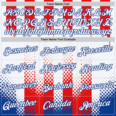 Custom White Red-Royal 3D Pattern Design USA Inspired America Sportswear Performance T-Shirt