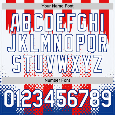 Custom White Red-Royal 3D Pattern Design USA Inspired America Sportswear Performance T-Shirt