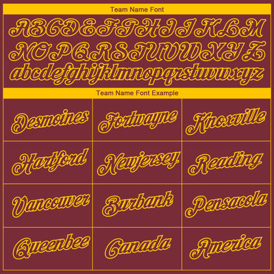 Custom Burgundy Yellow 3D Washington City Edition Fade Fashion Performance T-Shirt