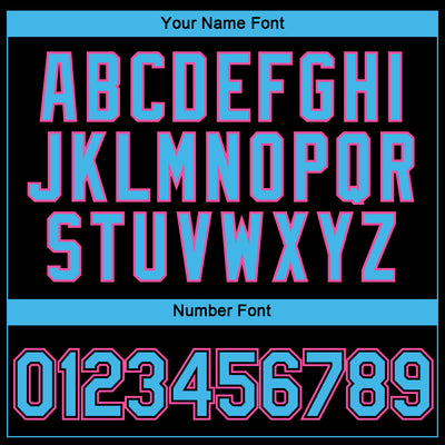 Custom Black Sky Blue-Pink 3D Miami City Edition Fade Fashion Performance T-Shirt