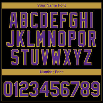 Custom Black Purple-Old Gold 3D Baltimore City Edition Fade Fashion Performance T-Shirt