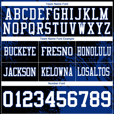 Custom Black White-Royal 3D Pattern Abstract Brush Stroke Authentic Football Jersey