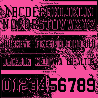 Custom Black Pink 3D Pattern Abstract Brush Stroke Authentic Football Jersey