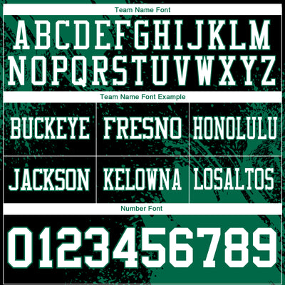 Custom Black White-Kelly Green 3D Pattern Abstract Brush Stroke Authentic Football Jersey