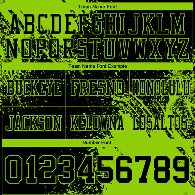 Custom Black Neon Green 3D Pattern Abstract Brush Stroke Authentic Football Jersey
