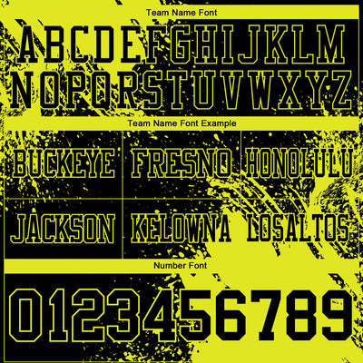 Custom Black Neon Yellow 3D Pattern Abstract Brush Stroke Authentic Football Jersey