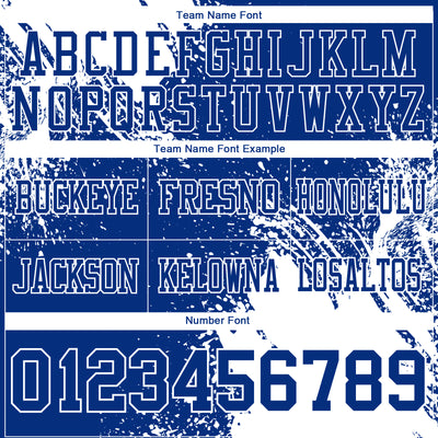 Custom Royal White 3D Pattern Abstract Brush Stroke Authentic Football Jersey