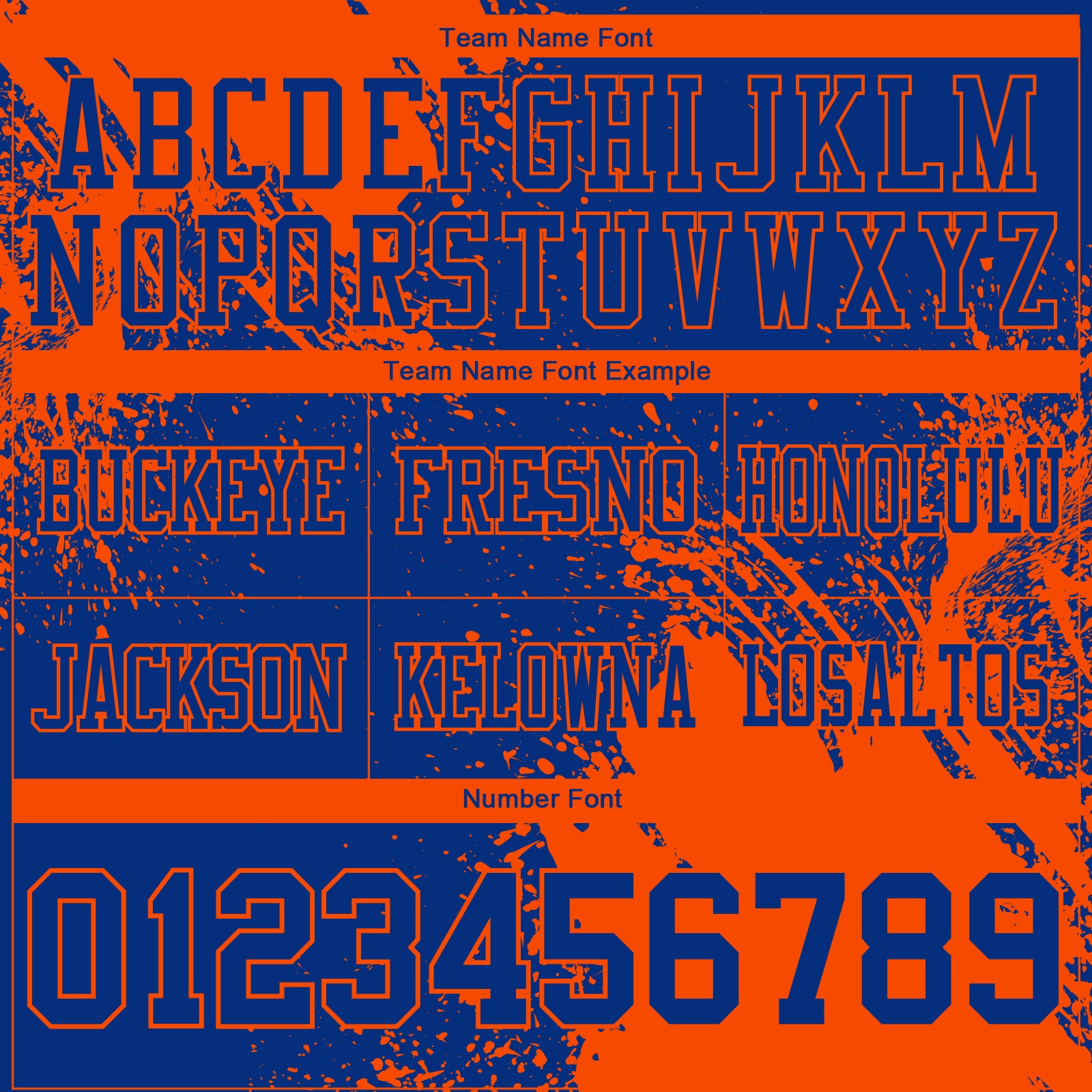 Custom Royal Orange 3D Pattern Abstract Brush Stroke Authentic Football Jersey