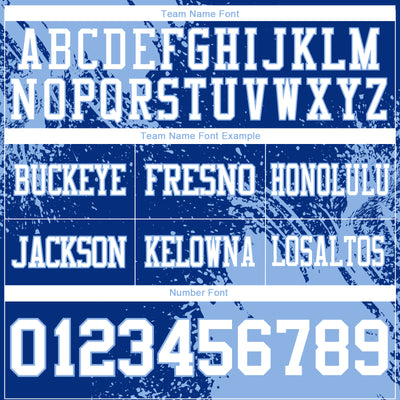 Custom Royal White-Light Blue 3D Pattern Abstract Brush Stroke Authentic Football Jersey